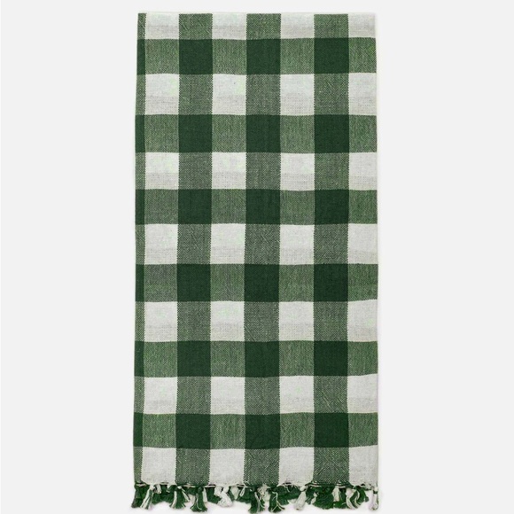 HEATHER TAYLOR HOME Other - HEATHER TAYLOR HOME HTH GINGHAM TEA TOWEL DISH CLOTH HUNTER GREEN WHITE NWT